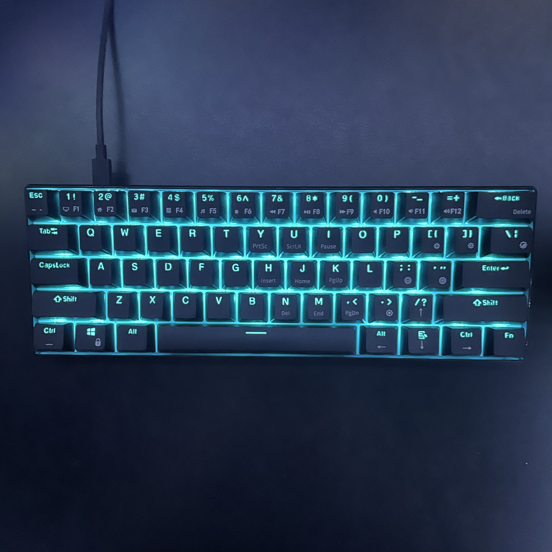 This is a keyboard with a loud sound of it being clicked and used