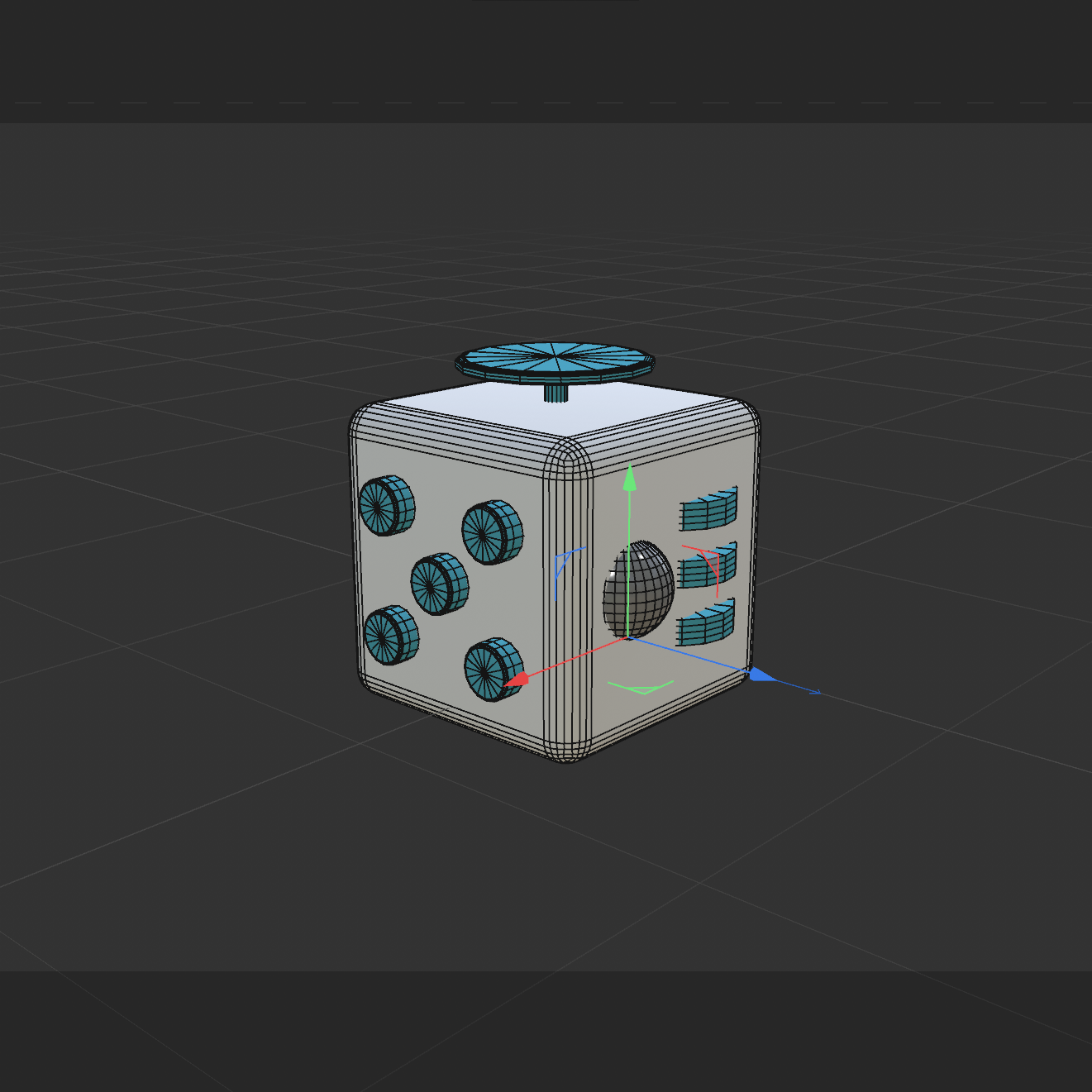 Fidget cube 3D angle 2