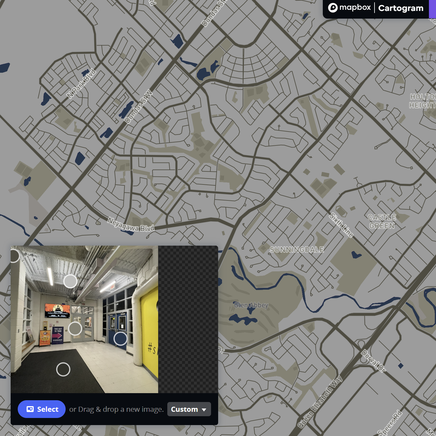 This is a cartogram map with the colors of the shown image to use for the bivariate data map